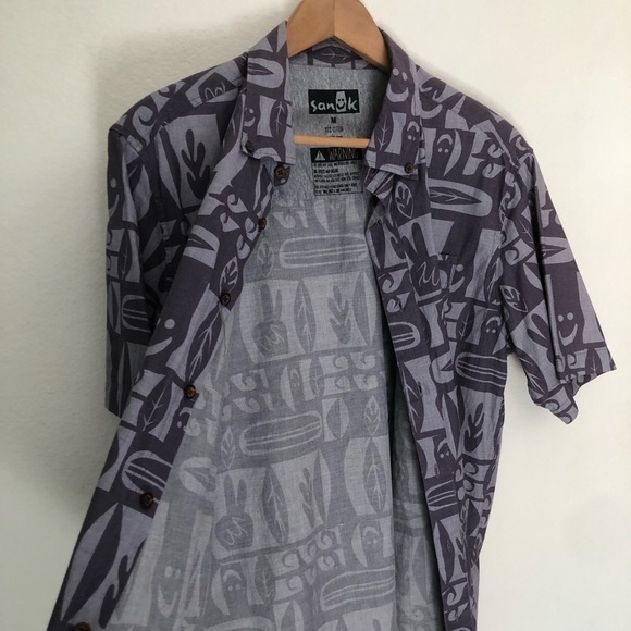 Sanuk Men’s Block Print Button Down Shirt - Picture 3 of 11